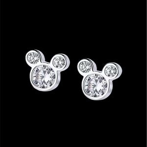 WOMENS 925 STERLING SILVER MICKEY MOUSE EARRINGS
